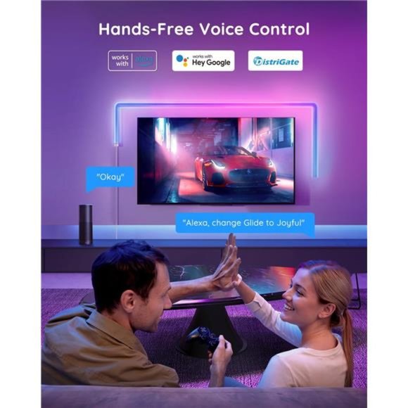 Glide RGBIC Smart Wall Light, Multicolor Customizable, Music Sync Home Decor - Picture 4 of 6